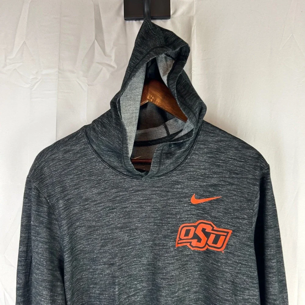 Oklahoma State Cowboys Nike‎ Dri Fit Lightweight Hoodie Pullover Gray OSU Logo M